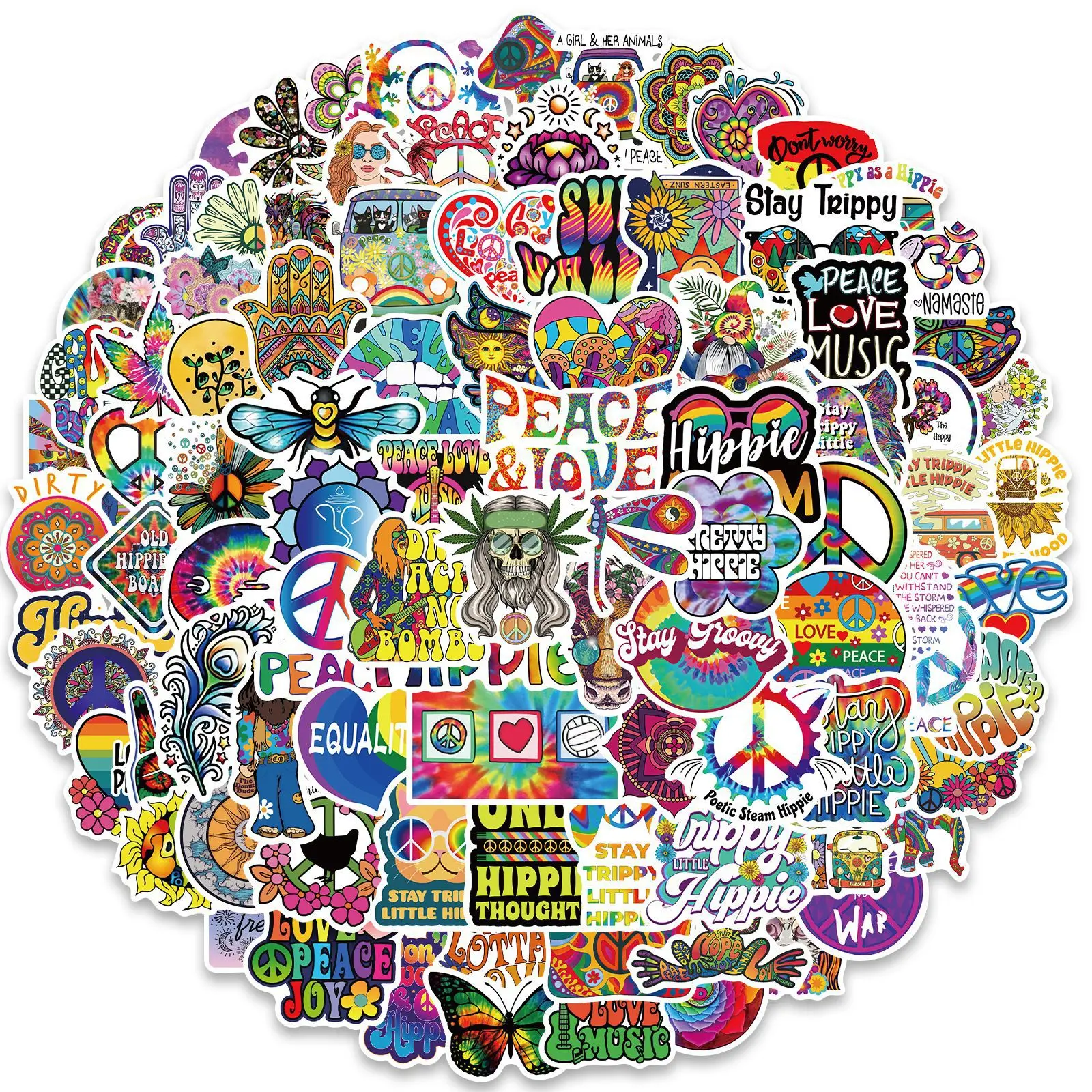 100 /pcs Cartoon Hippie Style Stickers Personalized Decoration Computer Suitcase Waterproof Diy Stickers
100 /pcs Cartoon Hippie Style Stickers Personalized Decoration Computer Suitcase Waterproof Diy Stickers