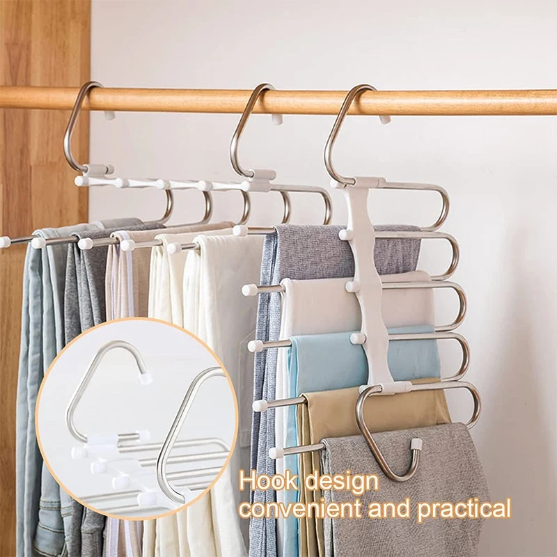2 Pack Space Saving Pants Hangers Multiple Layered Metal Stainless Steel Rack for Scarf Jeans Trousers
2 Pack Space Saving Pants Hangers Multiple Layered Metal Stainless Steel Rack for Scarf Jeans Trousers