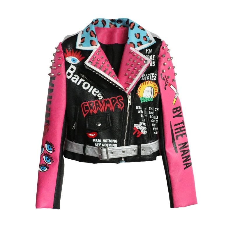 Unique Leather Jacket Women Slim Short Pu Leather Jackets New Spring Rivet Red Lip Leather Jacket Short Coats Leopard LT148S30
Unique Leather Jacket Women Slim Short Pu Leather Jackets New Spring Rivet Red Lip Leather Jacket Short Coats Leopard LT148S30