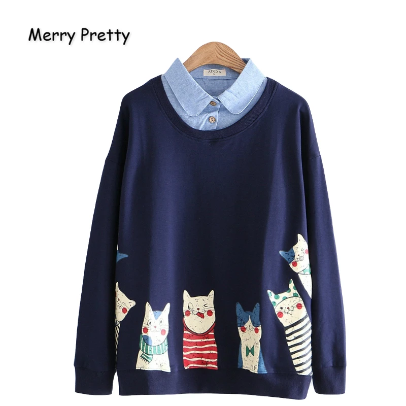 Женские толстовки с капюшоном Merry Pretty, свитшоты с принтом мультяшного кота и отложным воротником, зимние спортивные костюмы из двух предмет...
Женские толстовки с капюшоном Merry Pretty, свитшоты с принтом мультяшного кота и отложным воротником, зимние спортивные костюмы из двух предмет...