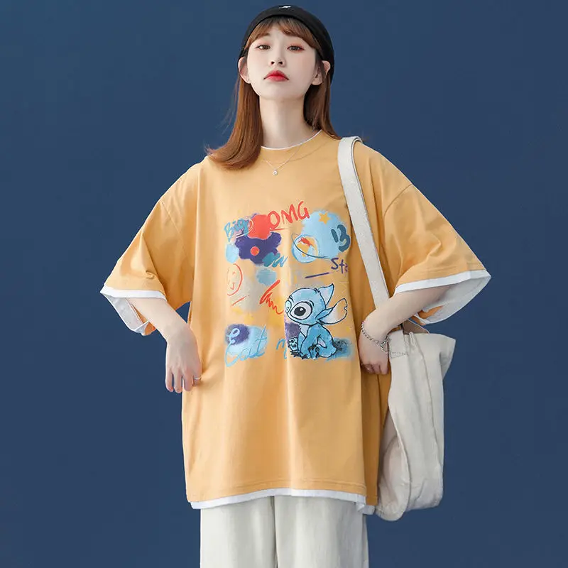 Short sleeve T-shirt women's 2021 new ins tide fake two Chic Hong Kong flavor loose Harajuku cartoon printed half sleeve jacket
Short sleeve T-shirt women's 2021 new ins tide fake two Chic Hong Kong flavor loose Harajuku cartoon printed half sleeve jacket