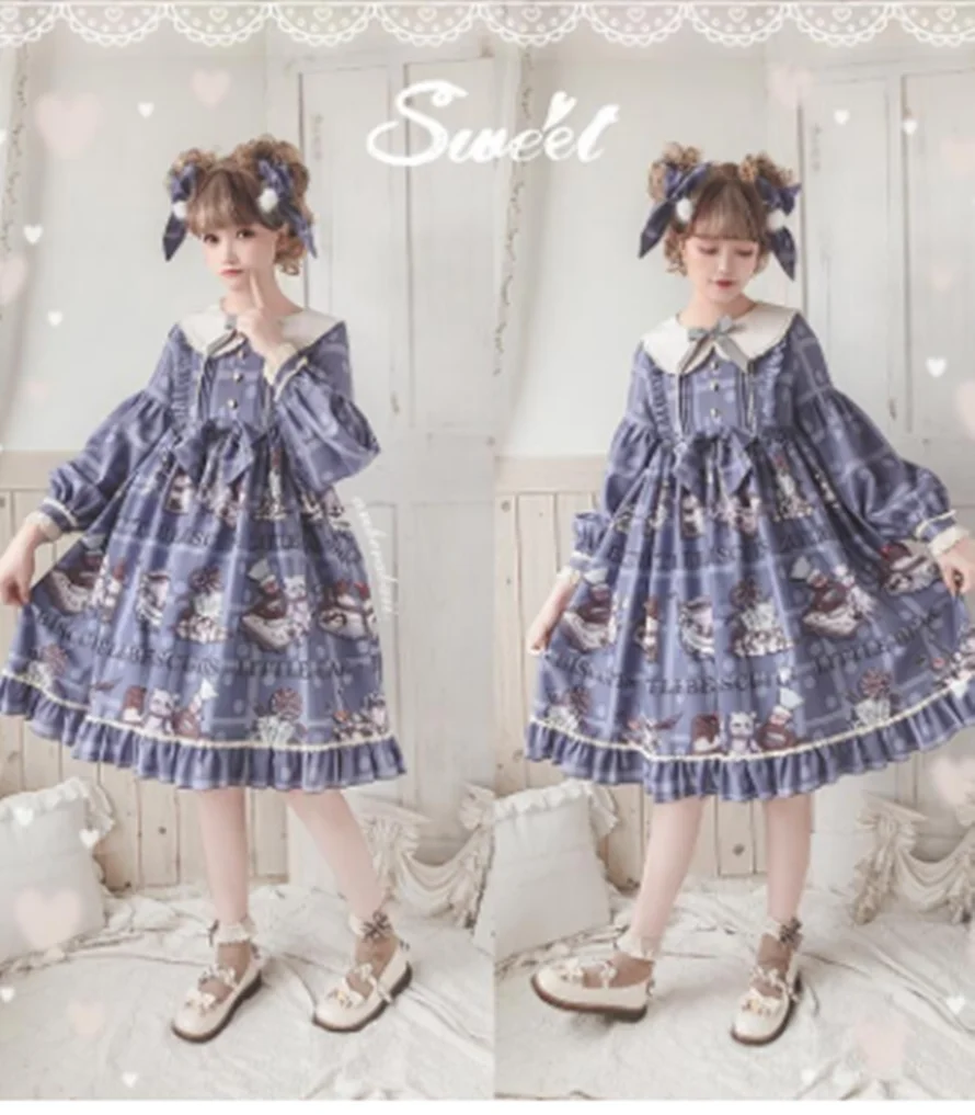 kawaii girl gothic lolita op Japanese sweet lolita dress retro lace bowknot turn-down collar printing high waist victorian dress
kawaii girl gothic lolita op Japanese sweet lolita dress retro lace bowknot turn-down collar printing high waist victorian dress