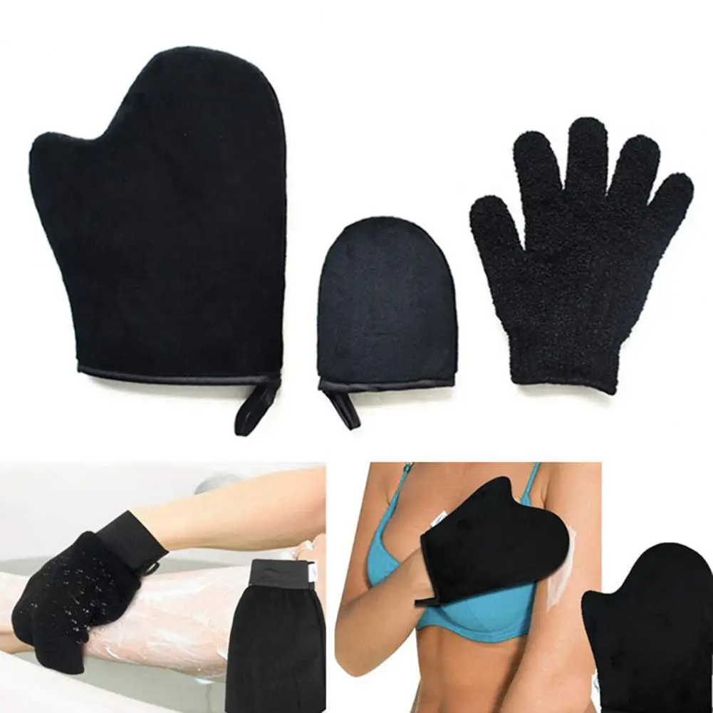 

3Pcs/Set Spa Gloves Hanging Rope Design Waterproof Super Elastic Exfoliating Self Tanning Mitt for Travel