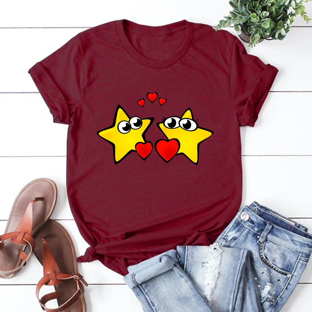 Five-Pointed Star Women 2021 Summer Short Sleeve Fashion Print Lady T-shirts Top T Shirt Ladies Womens Graphic Female Tee TX8517
Five-Pointed Star Women 2021 Summer Short Sleeve Fashion Print Lady T-shirts Top T Shirt Ladies Womens Graphic Female Tee TX8517