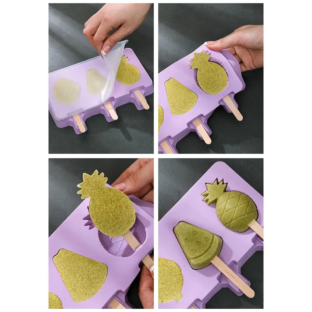 2Pcs Silicone Cartoon Fruit DIY Ice Cream Maker Mold with Wooden Sticks kitchen Accessories Tools Summer Party Favor
2Pcs Silicone Cartoon Fruit DIY Ice Cream Maker Mold with Wooden Sticks kitchen Accessories Tools Summer Party Favor