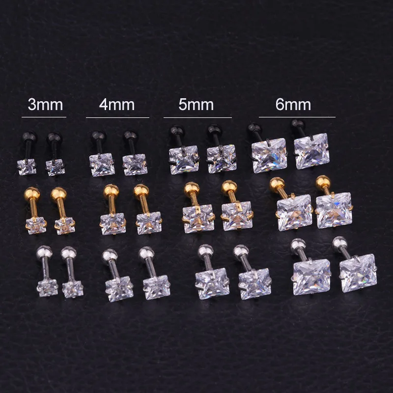 Square Shape Crystal Zircon Ear Piercing Helix Tragus Cartilage Earrings Surgical Steel Body Jewelry
Square Shape Crystal Zircon Ear Piercing Helix Tragus Cartilage Earrings Surgical Steel Body Jewelry