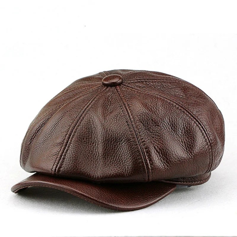 Genuine Leather Newsboy Cap Mans Hat Real Leather Vintage Short Brim Autumn Winter Classic Fashion Stylish Woman Hat
Genuine Leather Newsboy Cap Mans Hat Real Leather Vintage Short Brim Autumn Winter Classic Fashion Stylish Woman Hat