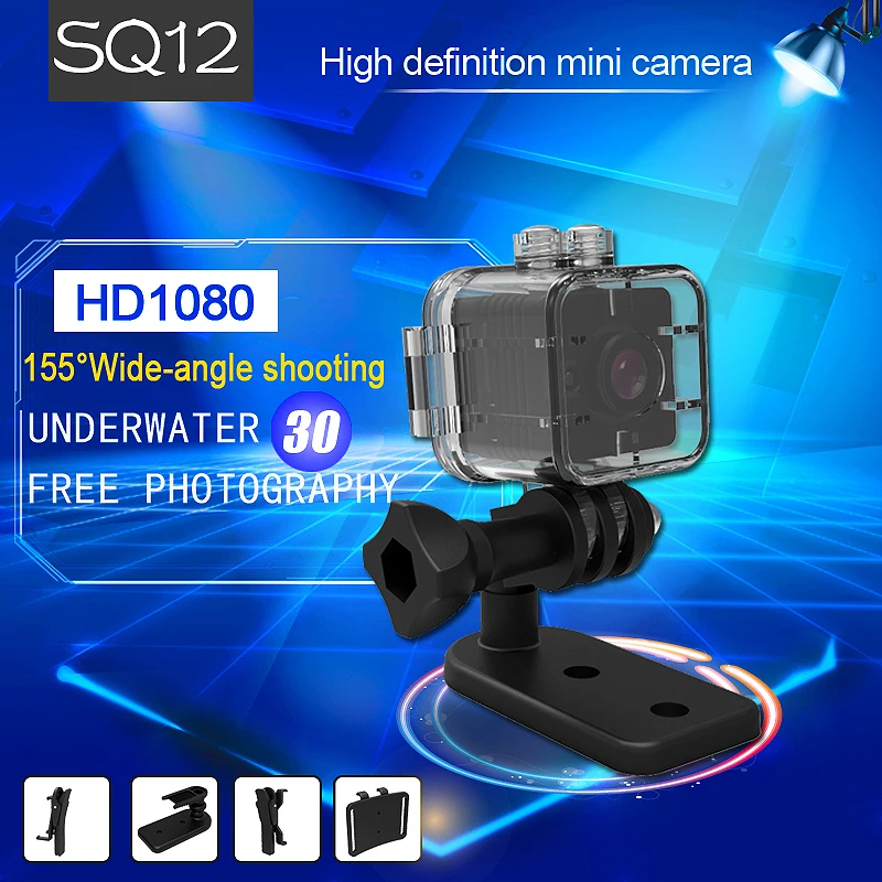 

Webcam SQ12 Mini IP Camera HD 1080P Waterproof Wide-angle Lens Camcorder Sport DVR Infrared Night Vision Micro Cam Small Cameras