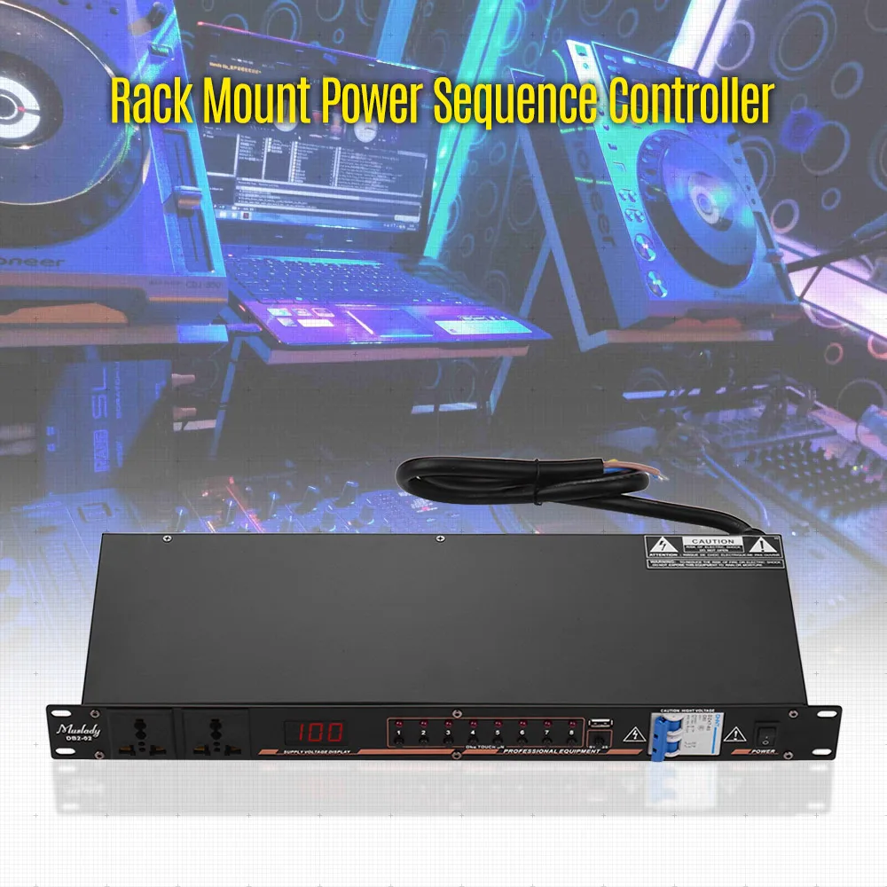 Muslady DB2-02 10-outlet Rack Mount Power Sequence Controller Conditioner Surge Protector Power Supply Regulator LED Display
Muslady DB2-02 10-outlet Rack Mount Power Sequence Controller Conditioner Surge Protector Power Supply Regulator LED Display