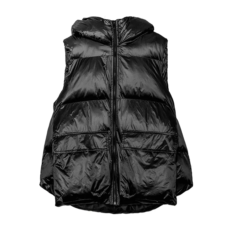 Hooded Jacket 3 Colours Outwear Sleeveless Pockets Irregular Hem Streetwear Winter Women Vest Coat Thick Warm Cotton Padded
Hooded Jacket 3 Colours Outwear Sleeveless Pockets Irregular Hem Streetwear Winter Women Vest Coat Thick Warm Cotton Padded