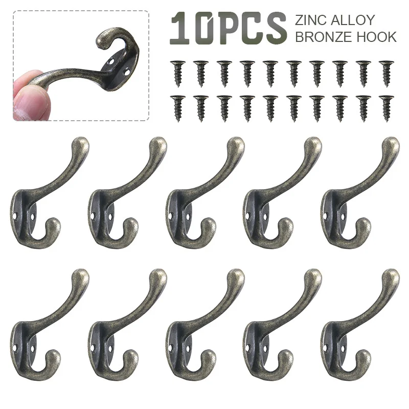 10pcs Vintage Coat Door Hooks Hangers Wall Mounted Clothes Hanging Tools With Screws Easy Mount On Flat Surface 
10pcs Vintage Coat Door Hooks Hangers Wall Mounted Clothes Hanging Tools With Screws Easy Mount On Flat Surface