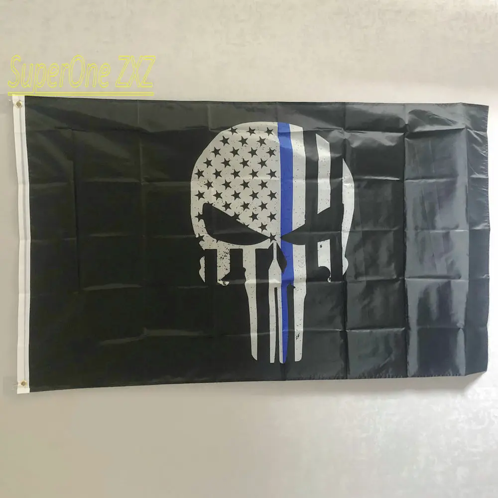 ZXZ Free shipping 90x150cm Punisher Skull Police Thin Blue Line American Flag 3ft x 5ft Printed Polyester 
ZXZ Free shipping 90x150cm Punisher Skull Police Thin Blue Line American Flag 3ft x 5ft Printed Polyester