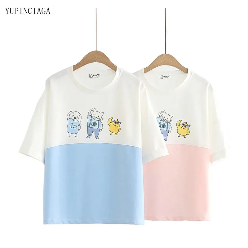 Harajuku Cartoon Printed T-shirt Women 2021 Summer New Funny Cotton Short Sleeve Patchwork Tshirt Tops Tee For Girls 2114277
Harajuku Cartoon Printed T-shirt Women 2021 Summer New Funny Cotton Short Sleeve Patchwork Tshirt Tops Tee For Girls 2114277