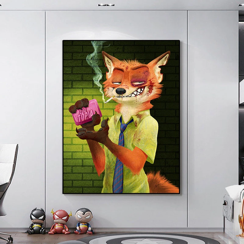Naughty Smoking Fox Movie Crazy Animal City Poster Canvas Wall Painting Print Picture Living Room Decoration Kids Room Decor
Naughty Smoking Fox Movie Crazy Animal City Poster Canvas Wall Painting Print Picture Living Room Decoration Kids Room Decor