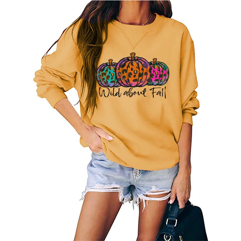 Women Hoodies Wild about Fall Pumpkin Print Oversized Pullover Casual O-neck Sweatshirt Long Sleeve Hoodie Streetwear Female Top
Women Hoodies Wild about Fall Pumpkin Print Oversized Pullover Casual O-neck Sweatshirt Long Sleeve Hoodie Streetwear Female Top