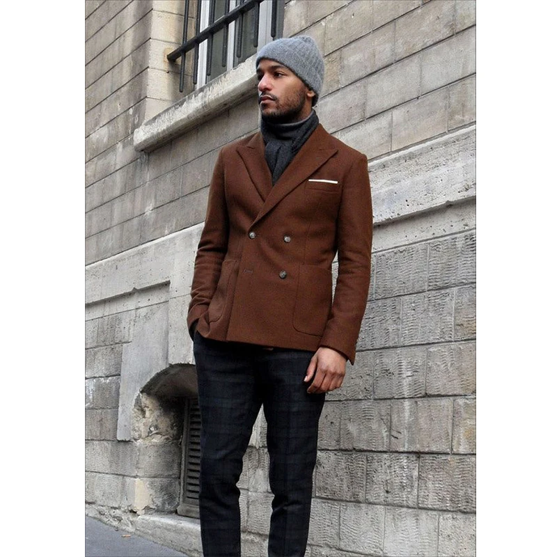 Latest Coat Pant Designs Dark Brown Tweed Men Jacket Double Breasted Slim Fit Tuxedo Custom Blazer Groom Suits Terno Masculino
Latest Coat Pant Designs Dark Brown Tweed Men Jacket Double Breasted Slim Fit Tuxedo Custom Blazer Groom Suits Terno Masculino
