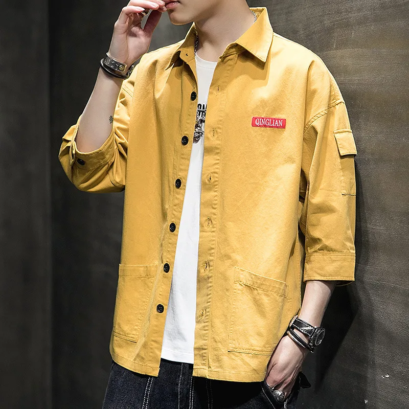 2020 new men's Short Sleeve Shirt Summer Cotton 7 / 4 Sleeve Shirt tooling fashion brand casual shirt men
2020 new men's Short Sleeve Shirt Summer Cotton 7 / 4 Sleeve Shirt tooling fashion brand casual shirt men