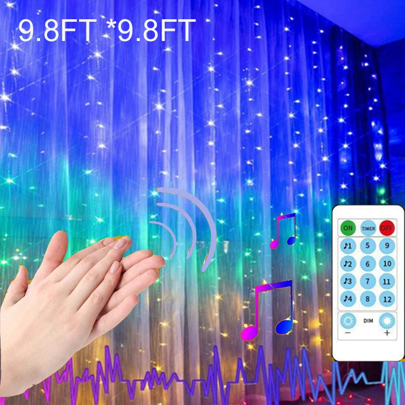 3M LED Fairy Lights String Lights Garland Music Control/8 Lighting Mode USB Wedding Party Decor Christma Window Curtain
3M LED Fairy Lights String Lights Garland Music Control/8 Lighting Mode USB Wedding Party Decor Christma Window Curtain