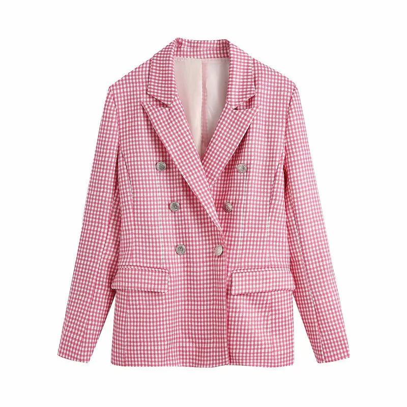 Evfer Women Fashion Houndstooth Print Summer Pink 2021 Za Slim Jackets Office Lady Casual Double Breasted Long Blazer Outwear
Evfer Women Fashion Houndstooth Print Summer Pink 2021 Za Slim Jackets Office Lady Casual Double Breasted Long Blazer Outwear