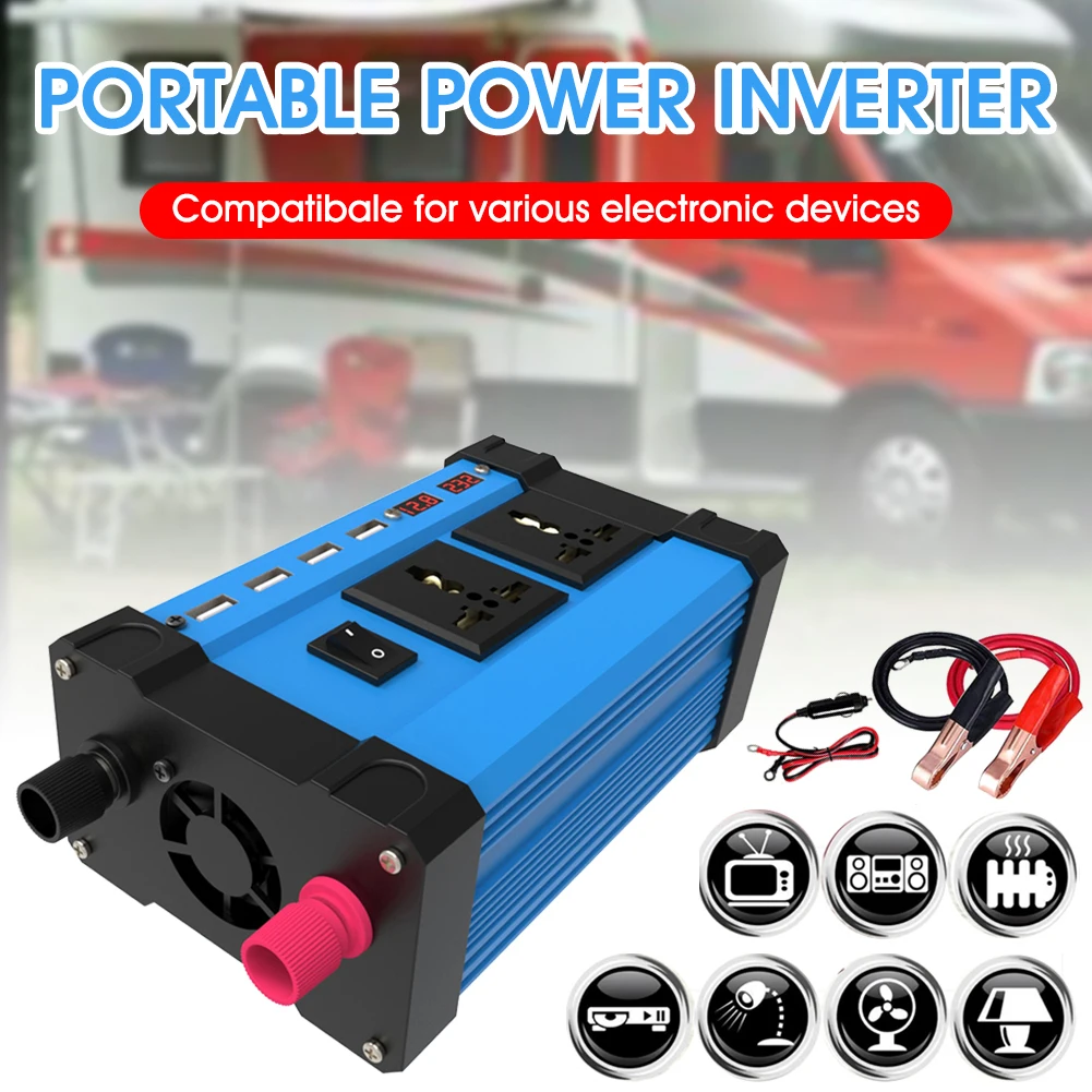 New 4000W Car Power Inverter Digital LED Display DC 12V to AC 220V/110V Converter with 2 AC Sockets 2 Lighter Outlets 4 USB Port
New 4000W Car Power Inverter Digital LED Display DC 12V to AC 220V/110V Converter with 2 AC Sockets 2 Lighter Outlets 4 USB Port