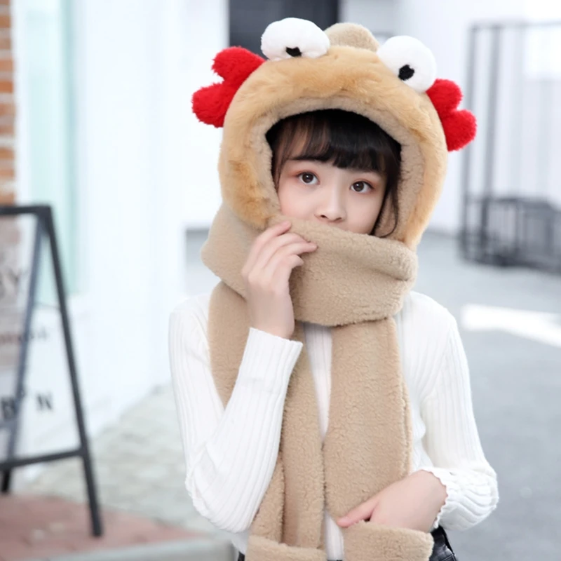 Children Kids Winter Warm 3 In 1 Faux Fleece Hooded Scarf Hat Gloves Set Cute 3D Crab Ears Legs Windproof Thermal Earflap
Children Kids Winter Warm 3 In 1 Faux Fleece Hooded Scarf Hat Gloves Set Cute 3D Crab Ears Legs Windproof Thermal Earflap