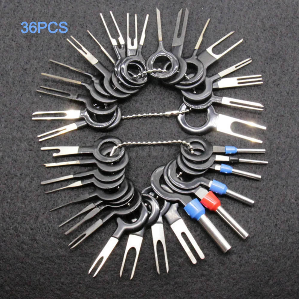 36pcs Car Terminal Removal Kit Electrical Wiring Crimp Connector Pin Extractor Puller Terminal Repair Professional Tools
36pcs Car Terminal Removal Kit Electrical Wiring Crimp Connector Pin Extractor Puller Terminal Repair Professional Tools