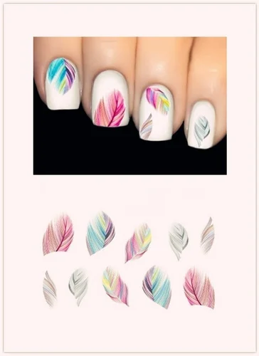 5 Sheets Fashion Feather Stickers Nail Art Water Transfer Stickers Rainbow Dreams Decal Nail Decoration Accessories
5 Sheets Fashion Feather Stickers Nail Art Water Transfer Stickers Rainbow Dreams Decal Nail Decoration Accessories