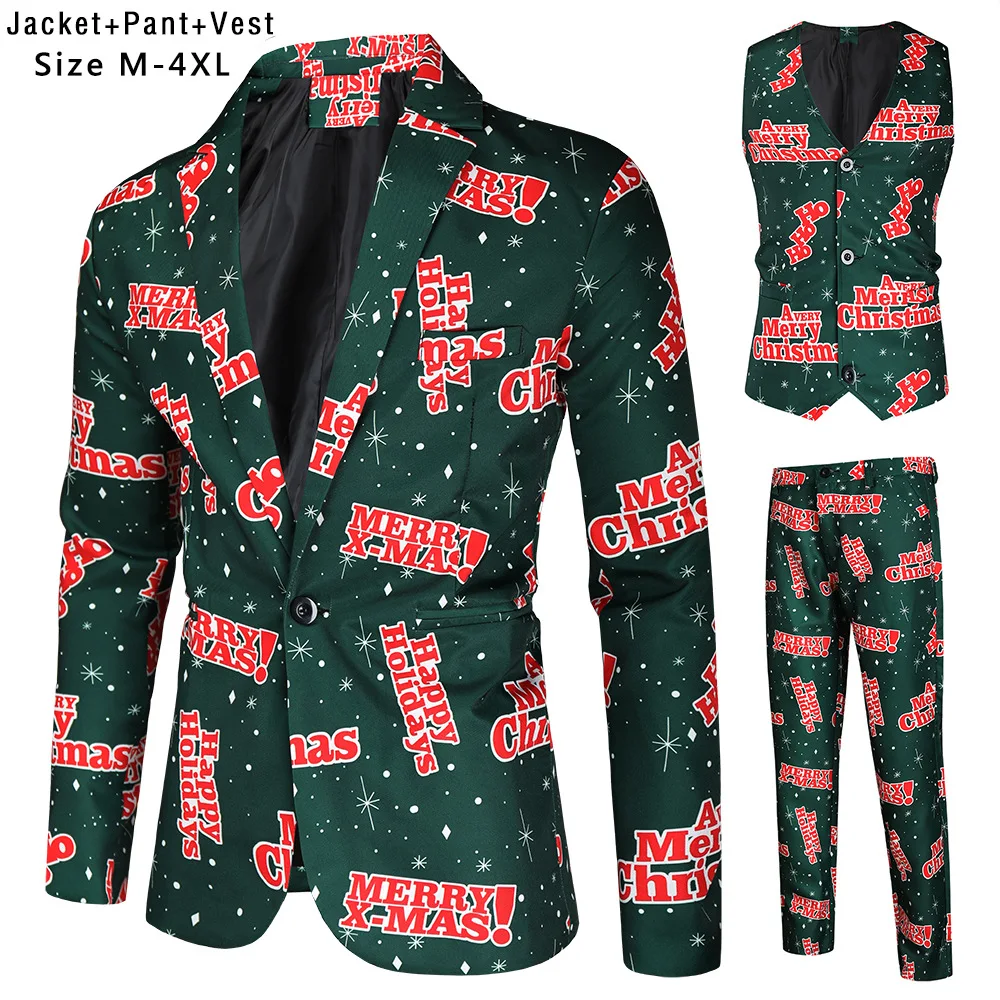 Suit Jacket Basted Autumn and Winter New Casual 3D Printing Suit Vest Trouser Suit 3-Piece Set Men Wedding Suits 2022
Suit Jacket Basted Autumn and Winter New Casual 3D Printing Suit Vest Trouser Suit 3-Piece Set Men Wedding Suits 2022