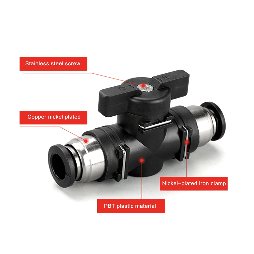 1PC Pneumatic Connector BUC-4/6/8/10/12mm Pneumatic Joint Valve Switch PU Trachea Quick Joint Hand Valve
1PC Pneumatic Connector BUC-4/6/8/10/12mm Pneumatic Joint Valve Switch PU Trachea Quick Joint Hand Valve