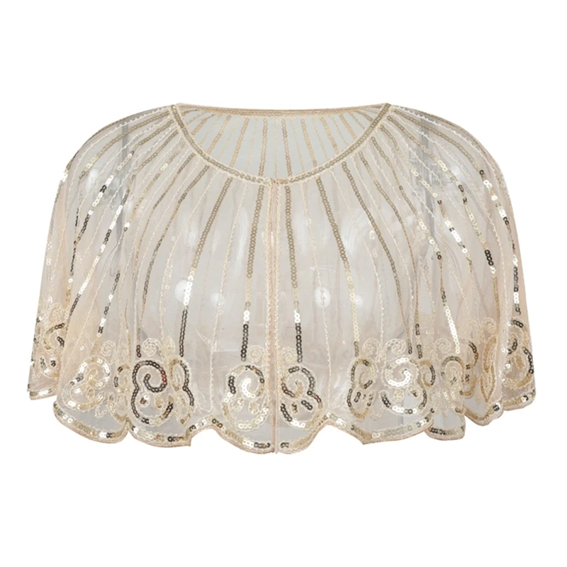 Women Net Yarn Thin Breathable Short Shawl Modern Dance Vintage Sequin Bead Cape
Women Net Yarn Thin Breathable Short Shawl Modern Dance Vintage Sequin Bead Cape