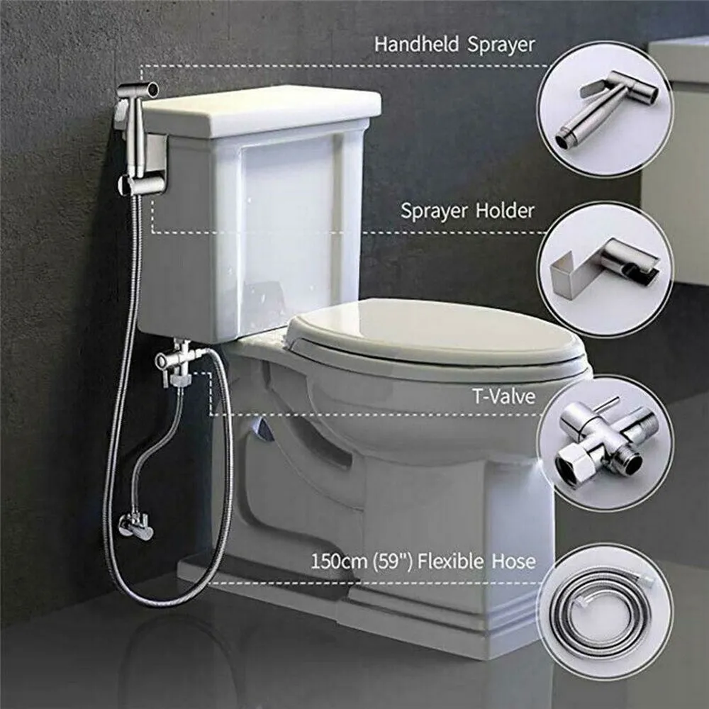 Stainless Steel Handheld Toilet Bathroom Bidet Sprayer Shower Head Water Nozzle Spray Sprinkler
Stainless Steel Handheld Toilet Bathroom Bidet Sprayer Shower Head Water Nozzle Spray Sprinkler
