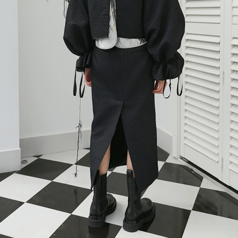 Waist Black High Hollow Out Jacquard Split Joint Long Half-body Skirt Women Fashion Tide New Spring Autumn 2021 1DD2406
Waist Black High Hollow Out Jacquard Split Joint Long Half-body Skirt Women Fashion Tide New Spring Autumn 2021 1DD2406
