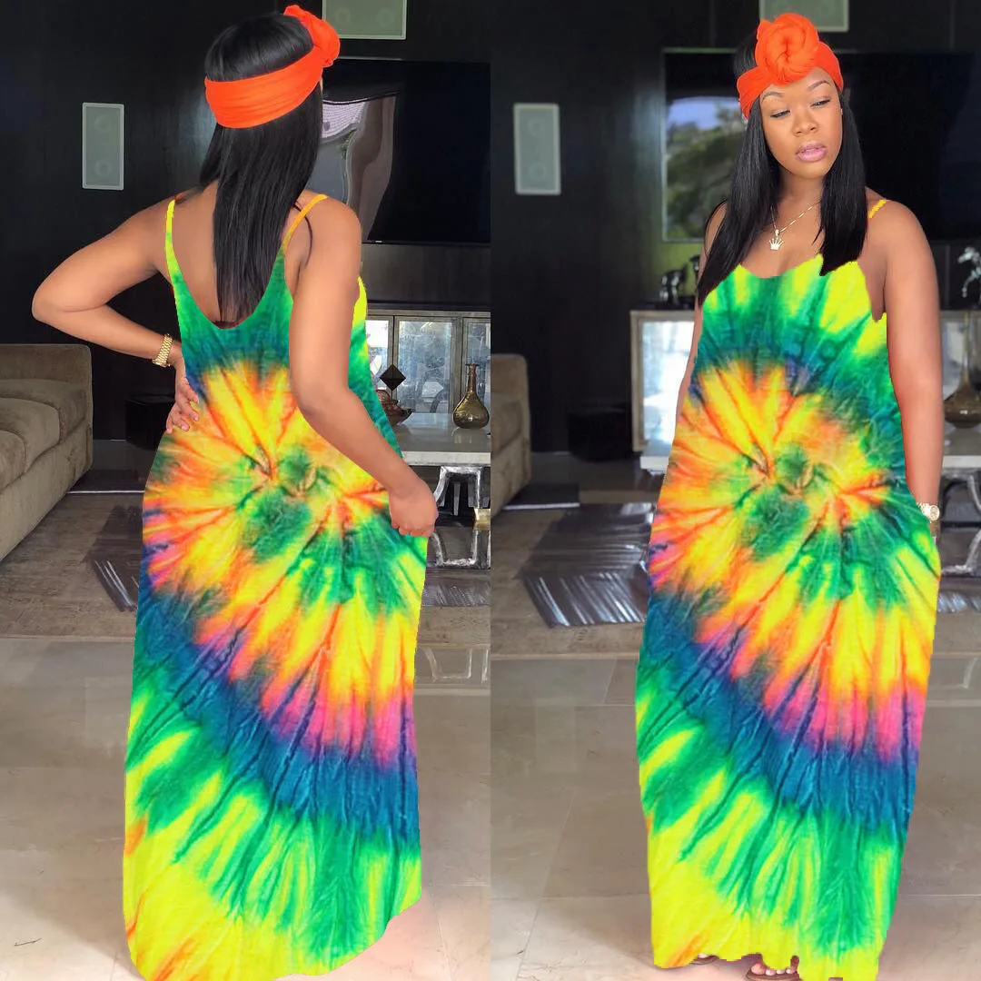 Maxi Dress Style Sling Casual Fashion Sexy Lady Tie-Dye Long Skirt Dress Women's Summer Sundresses 2021
Maxi Dress Style Sling Casual Fashion Sexy Lady Tie-Dye Long Skirt Dress Women's Summer Sundresses 2021