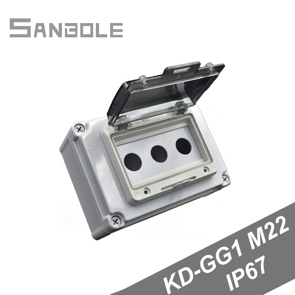 M22 Three Holes Outdoor Waterproof IP67 Push Button Junction Box Dustproof Control Distribution Manual Screw Installation
M22 Three Holes Outdoor Waterproof IP67 Push Button Junction Box Dustproof Control Distribution Manual Screw Installation