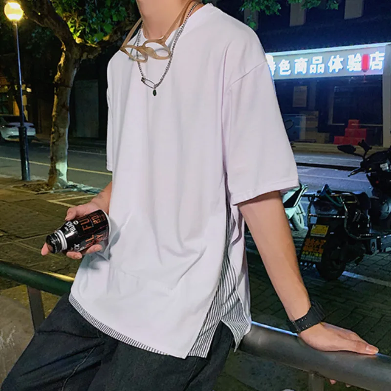 Summer Five-point Sleeve Fake Two-piece Short-sleeved T-shirt Men Korean Loose Casual T-shirt Men Harajuku Streetwear T-shirt
Summer Five-point Sleeve Fake Two-piece Short-sleeved T-shirt Men Korean Loose Casual T-shirt Men Harajuku Streetwear T-shirt