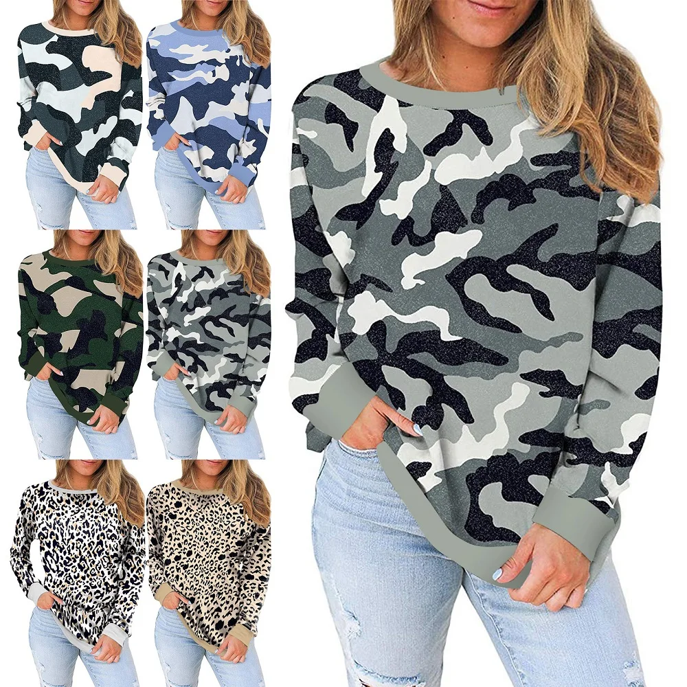 Spring Autumn Casual Printed Hoody Sweatshirt Women Long Sleeve Female Tops Camouflage Crew Neck Pullovers Sweatshirts
Spring Autumn Casual Printed Hoody Sweatshirt Women Long Sleeve Female Tops Camouflage Crew Neck Pullovers Sweatshirts