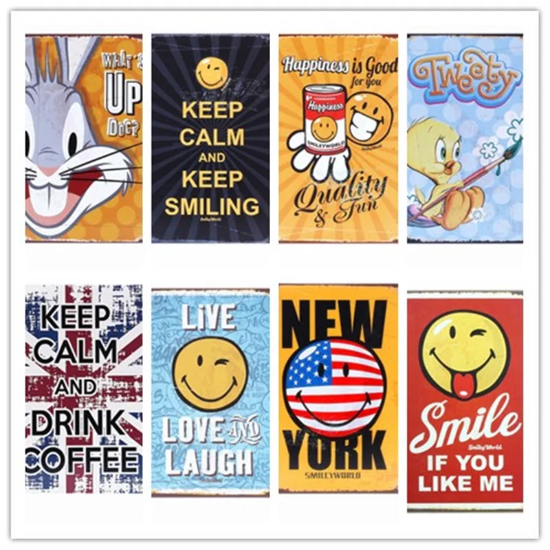 KEEP CALM And KEEP SMILING Retro Style Metal Tin Signs Home Decor Cafe Home Decor Vintage ART Poster Metal Painting Wall Sticks
KEEP CALM And KEEP SMILING Retro Style Metal Tin Signs Home Decor Cafe Home Decor Vintage ART Poster Metal Painting Wall Sticks