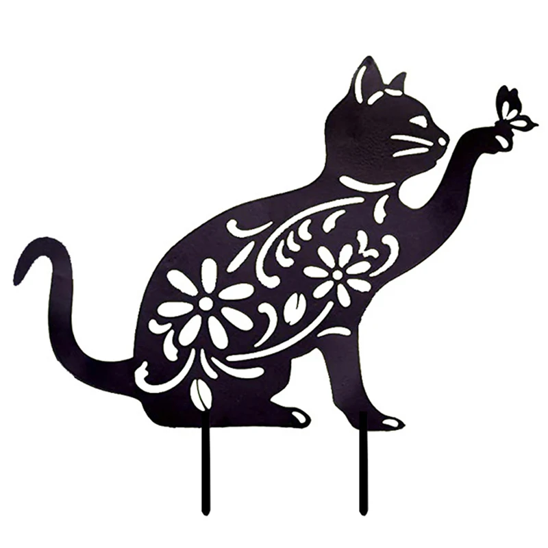 Art Outdoor Cat Butterfly Metal Statue Figure 2D Kitten Ground Insert Decor Yard Decor Gift Manor Lawn Black Garden Decoration
Art Outdoor Cat Butterfly Metal Statue Figure 2D Kitten Ground Insert Decor Yard Decor Gift Manor Lawn Black Garden Decoration