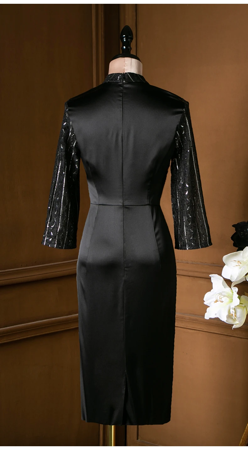 2020 Autumn Fashion Party Bodycon Dress High Quality Women Sequined Lace Embroidery Patchwork 3/4 Sleeve Slim Fitted Dress Midi
2020 Autumn Fashion Party Bodycon Dress High Quality Women Sequined Lace Embroidery Patchwork 3/4 Sleeve Slim Fitted Dress Midi