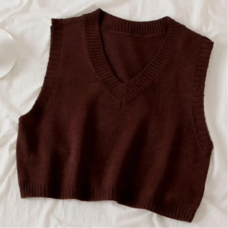 Autumn Korean Women Short Knitted Sweater Sleeveless Women Solid Color Casual Vest Ladies V-Neck Pullover Tank Tops Waistcoat
Autumn Korean Women Short Knitted Sweater Sleeveless Women Solid Color Casual Vest Ladies V-Neck Pullover Tank Tops Waistcoat
