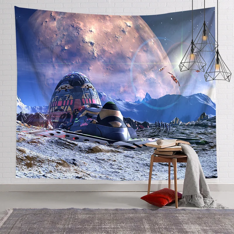 

2021 скандинавский гобелен со звёздным небом, Луной и землей, декоративное настенное покрытие для обновления спальни, настенный гобелен