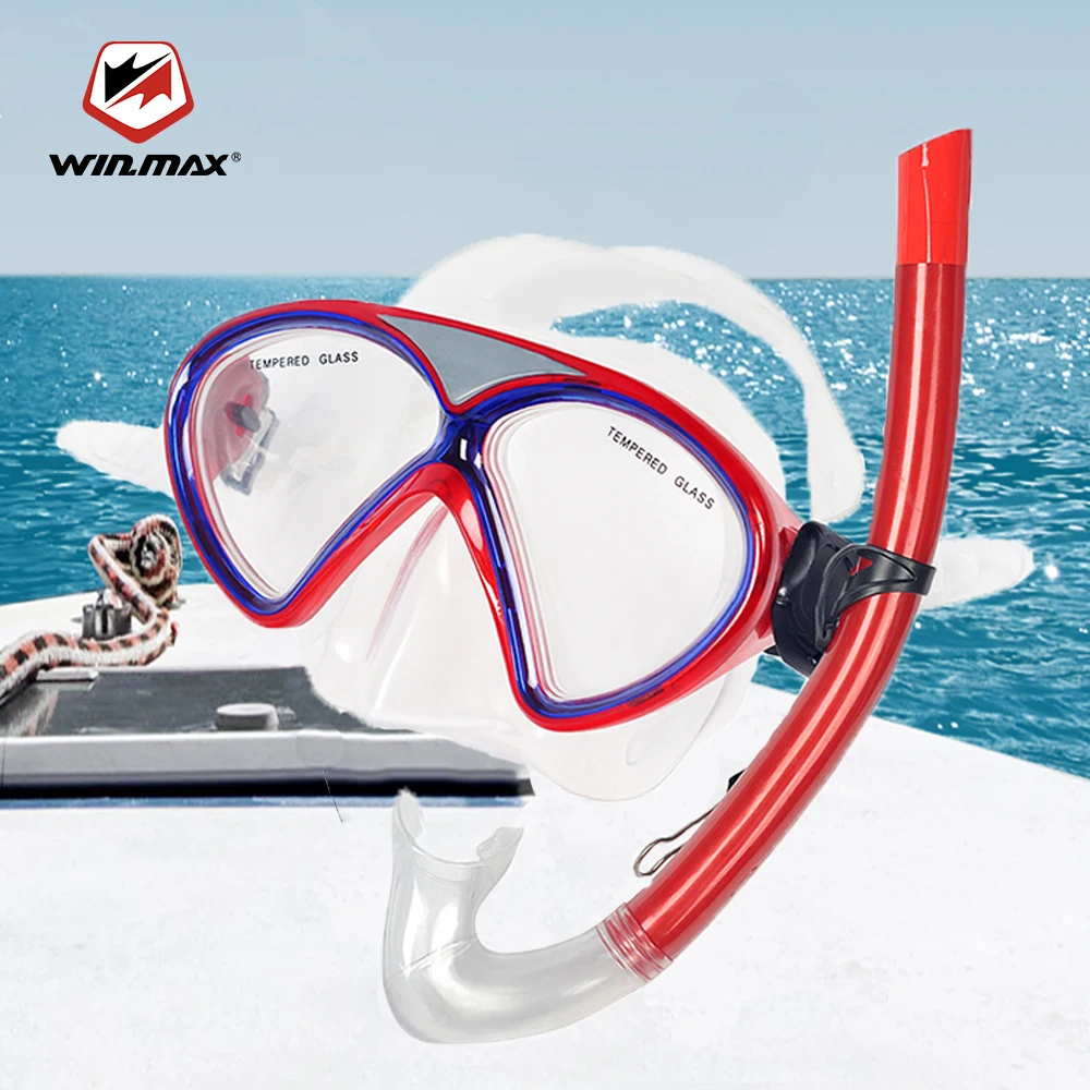 

WINMAX Professional Underwater Scuba Diving Masks Snorkeling Set PVC Skirt Anti-Fog Goggles Tempered Glasses Swimming Equipment