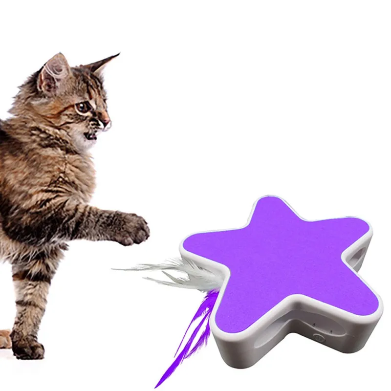 Funny Cat Interactive Toys Rotating Cat Play Teaser Plate Feather Catch Toy Star Shape Electric Playing Exercise Toys For Cat 
Funny Cat Interactive Toys Rotating Cat Play Teaser Plate Feather Catch Toy Star Shape Electric Playing Exercise Toys For Cat