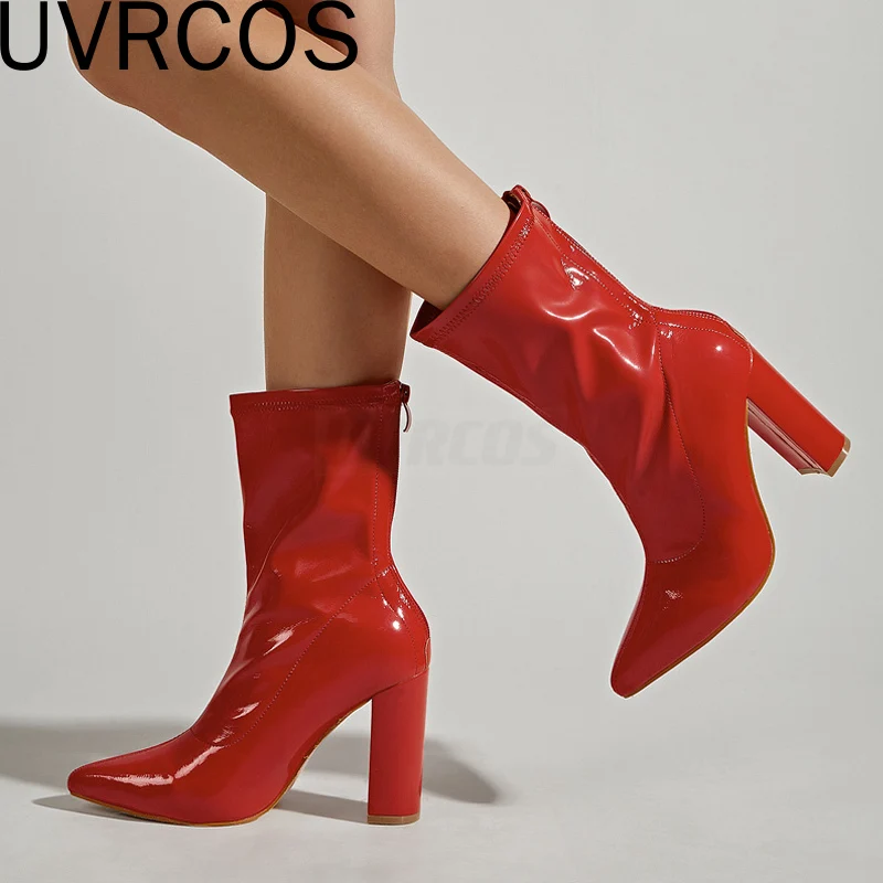 2022 New Ankle Boots For Women Fashion High Quality Patent Leather Pointed Toe Zipper Ladies Party Shoes Red Heels Pumps Booties
2022 New Ankle Boots For Women Fashion High Quality Patent Leather Pointed Toe Zipper Ladies Party Shoes Red Heels Pumps Booties