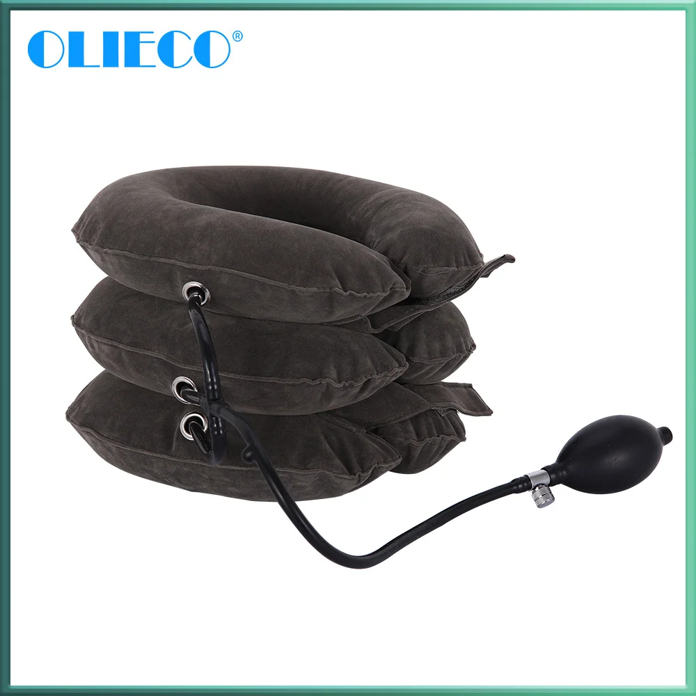 

OLIECO обезболивающее устройство для шейного отдела позвоночника, надувной аппарат для растяжки шеи, мягкая поддержка коррекции осанки шеи