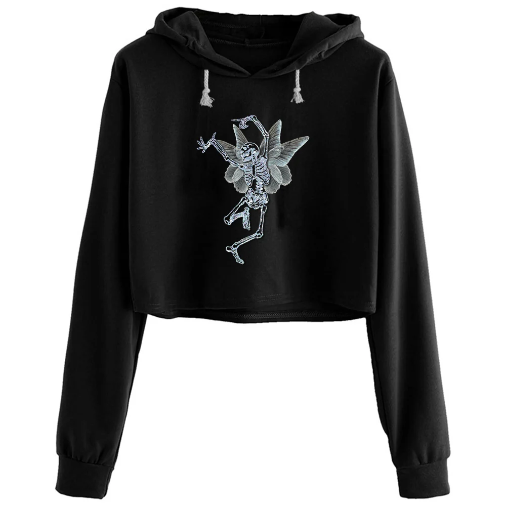 Cottagecore эстетические скелеты Феи гранж укороченные толстовки для женщин Корейский Y2k Kawaii Goth пуловер для девочек 
Cottagecore эстетические скелеты Феи гранж укороченные толстовки для женщин Корейский Y2k Kawaii Goth пуловер для девочек