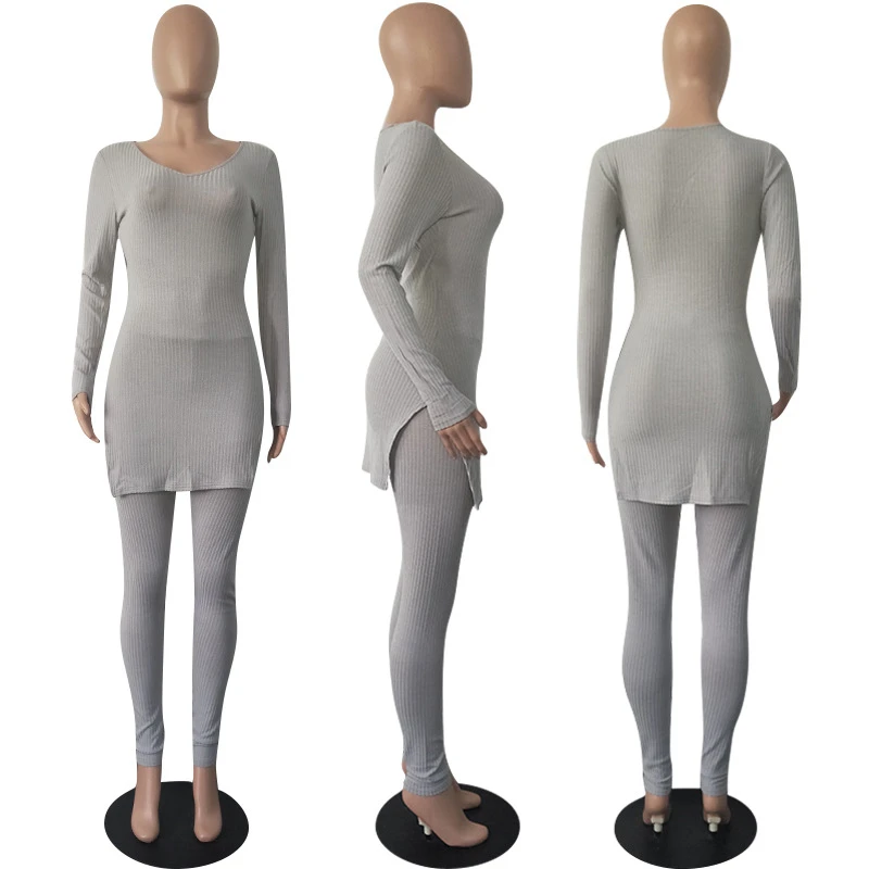Женский трикотажный костюм комплект из двух предметов: Топ и штаны с длинным