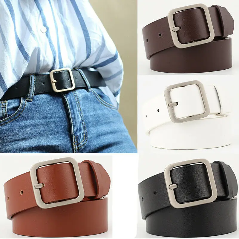 Women Fashion Leather Waist Belt Classic Square Metal Buckle Solid Color Waistband Wide Belts Black White Dark Brown
Women Fashion Leather Waist Belt Classic Square Metal Buckle Solid Color Waistband Wide Belts Black White Dark Brown