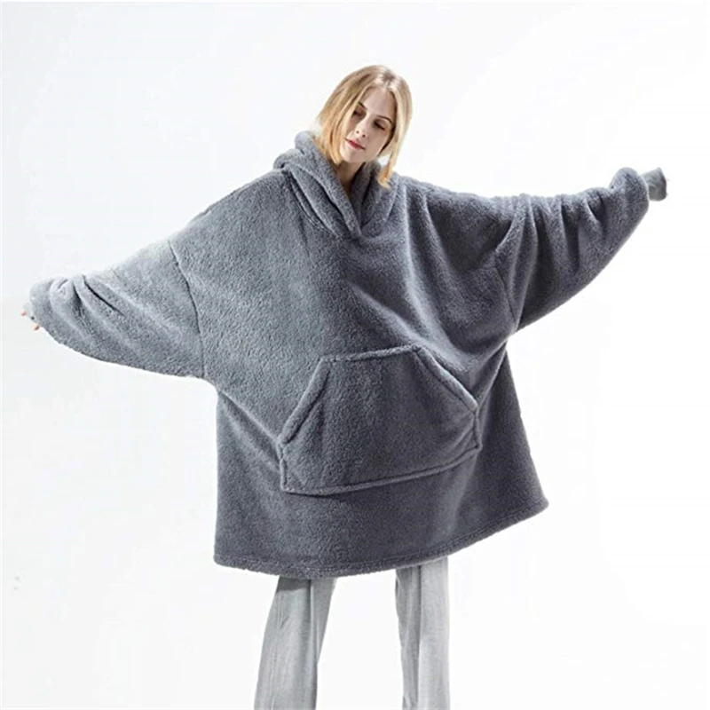 Blanket with Sleeves Women Oversized Hoodie Fleece Warm Hoodies Sweatshirts Giant TV Blanket Men Hoody Robe Casaco Feminino
Blanket with Sleeves Women Oversized Hoodie Fleece Warm Hoodies Sweatshirts Giant TV Blanket Men Hoody Robe Casaco Feminino