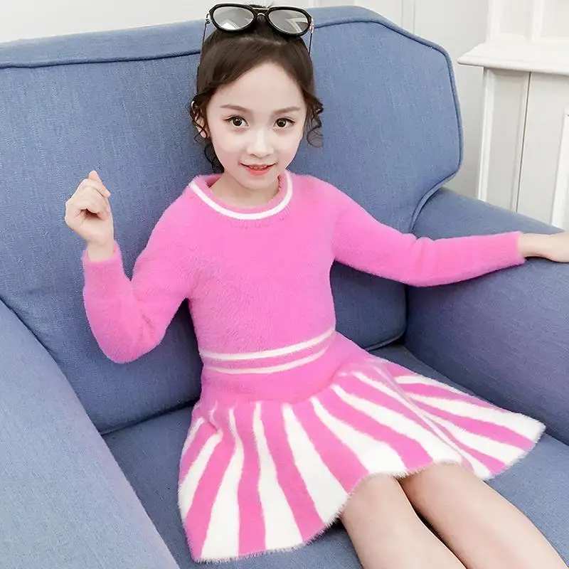 2020 Autumn Winter New Baby Girls Knitted Dress Imitation Mink Cashmere Sweater Clothes Kids Girls Thicken Princess Dresses K113
2020 Autumn Winter New Baby Girls Knitted Dress Imitation Mink Cashmere Sweater Clothes Kids Girls Thicken Princess Dresses K113